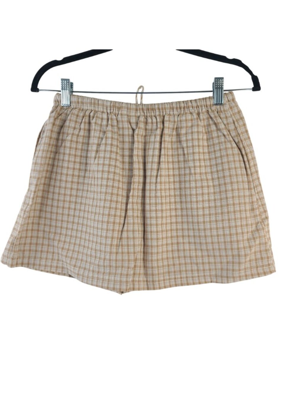 NEW Rhythm London Check Skort Beige Natural Plaid Women's Size 4 - Picture 5 of 6